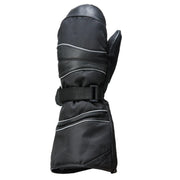 Black winter mitt on a white background