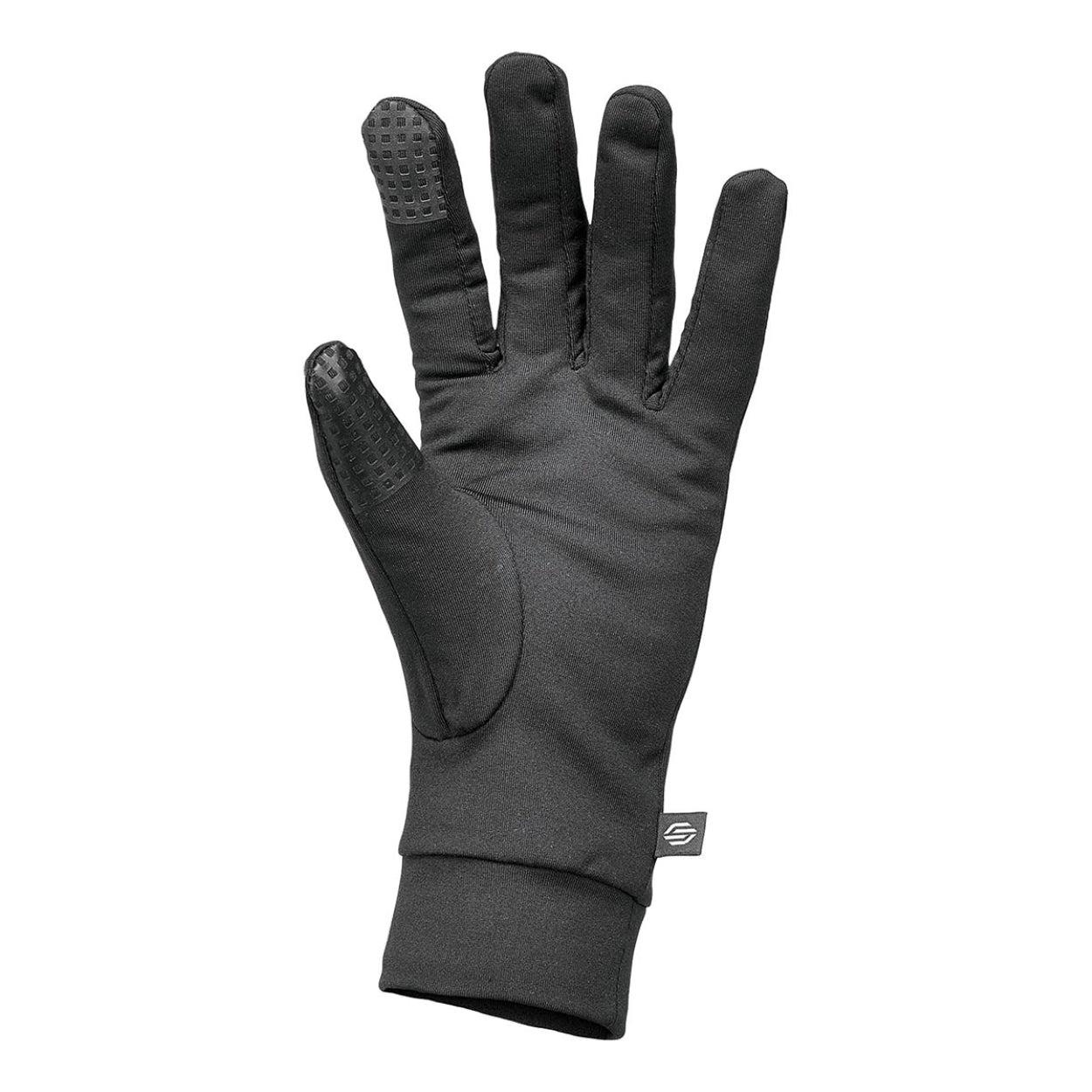 Black winter glove on a white background