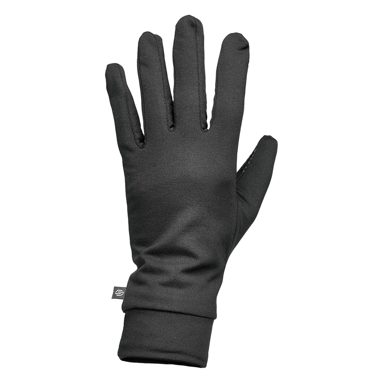 Black winter glove on a white background