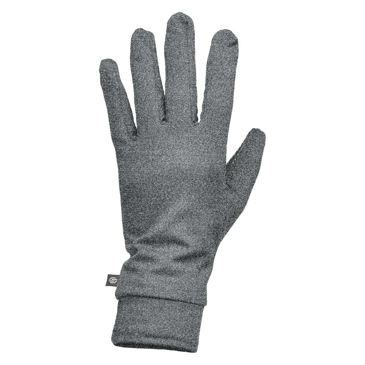 Grey winter glove on a white background