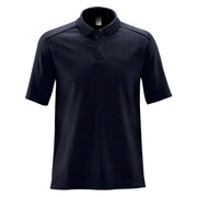 Navy polo shirt on a white background