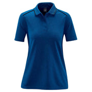 Azure blue polo shirt on a white background