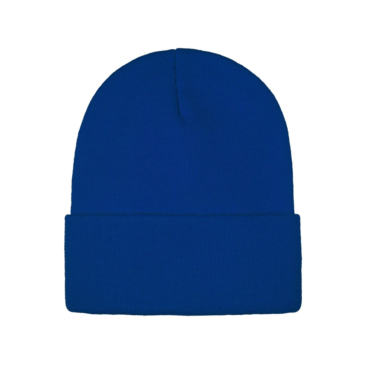 Royal blue tuque on a white background