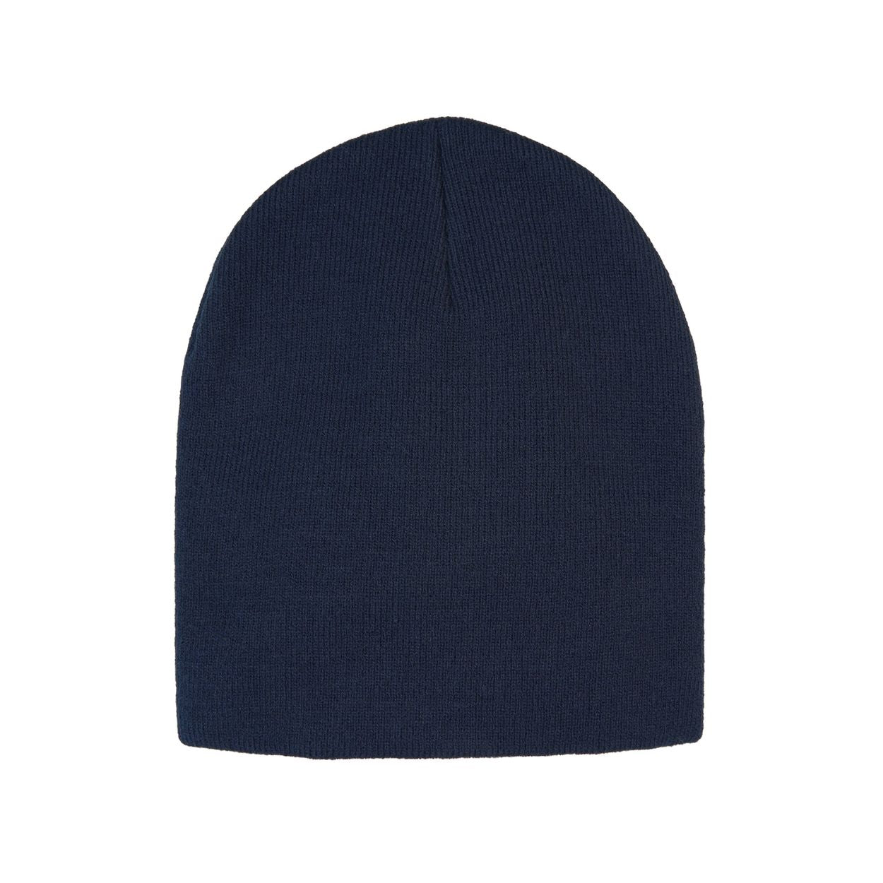 Navy tuque on a white background