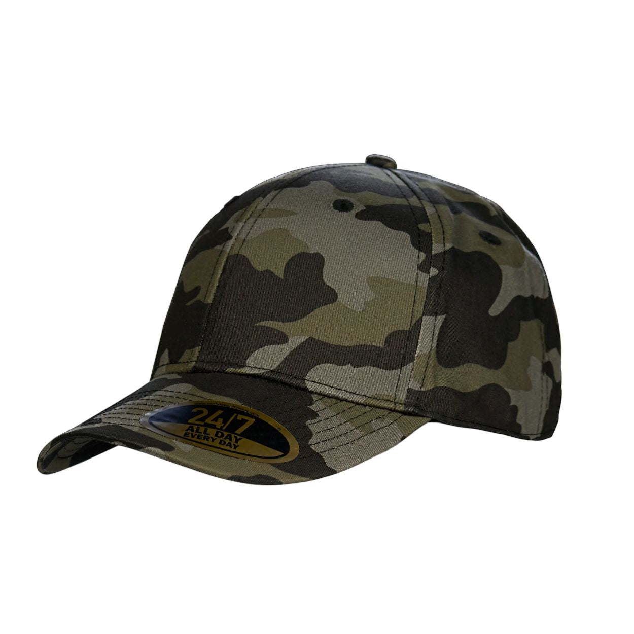 Black camo cap on a white background