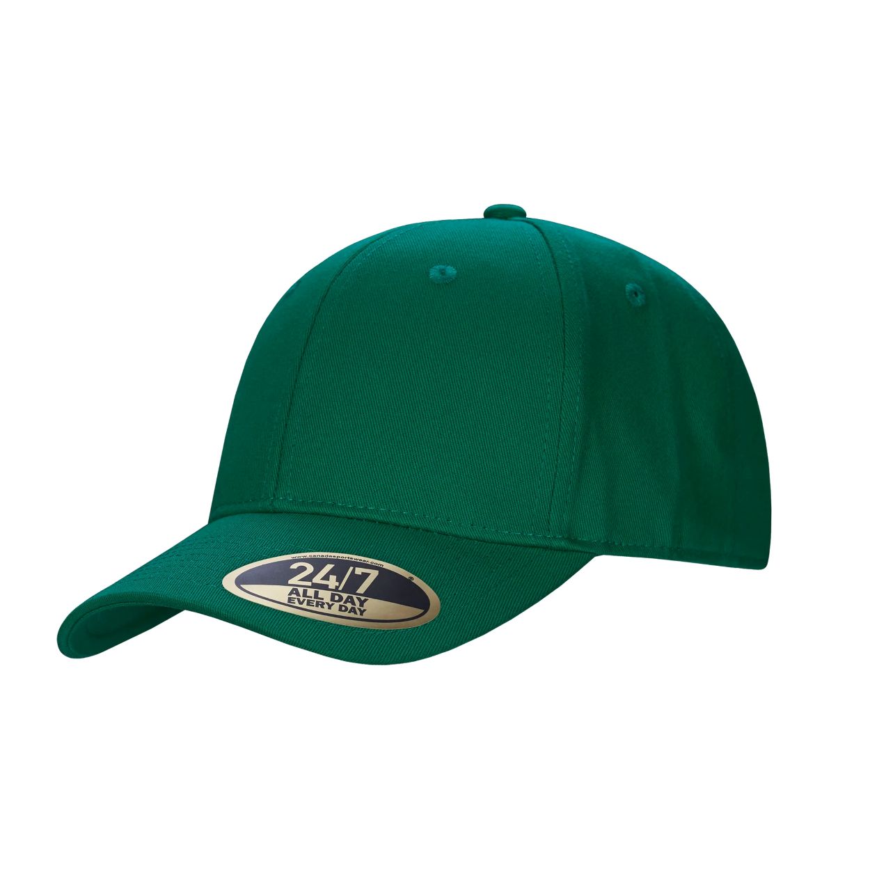 Kelly green cap on a white background