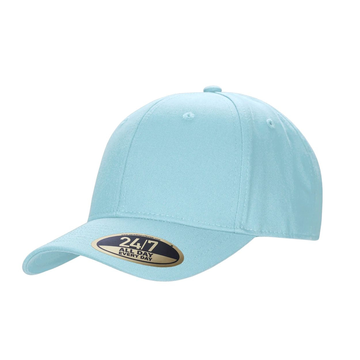 Light blue cap on a white background