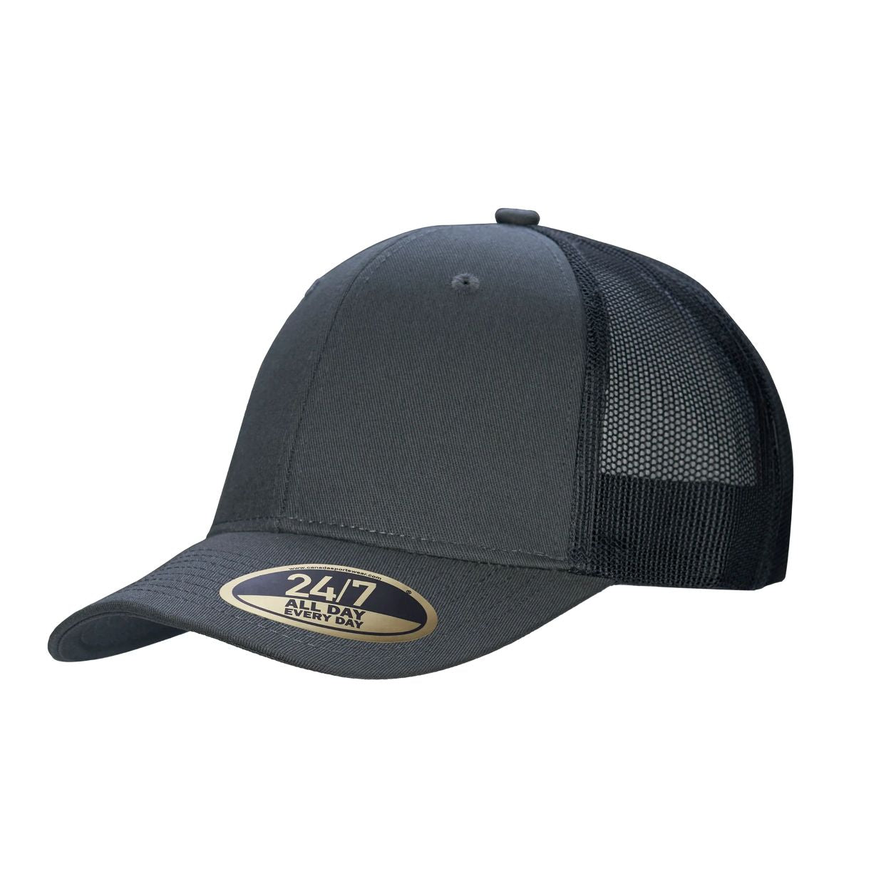 Charcoal cap on a white background