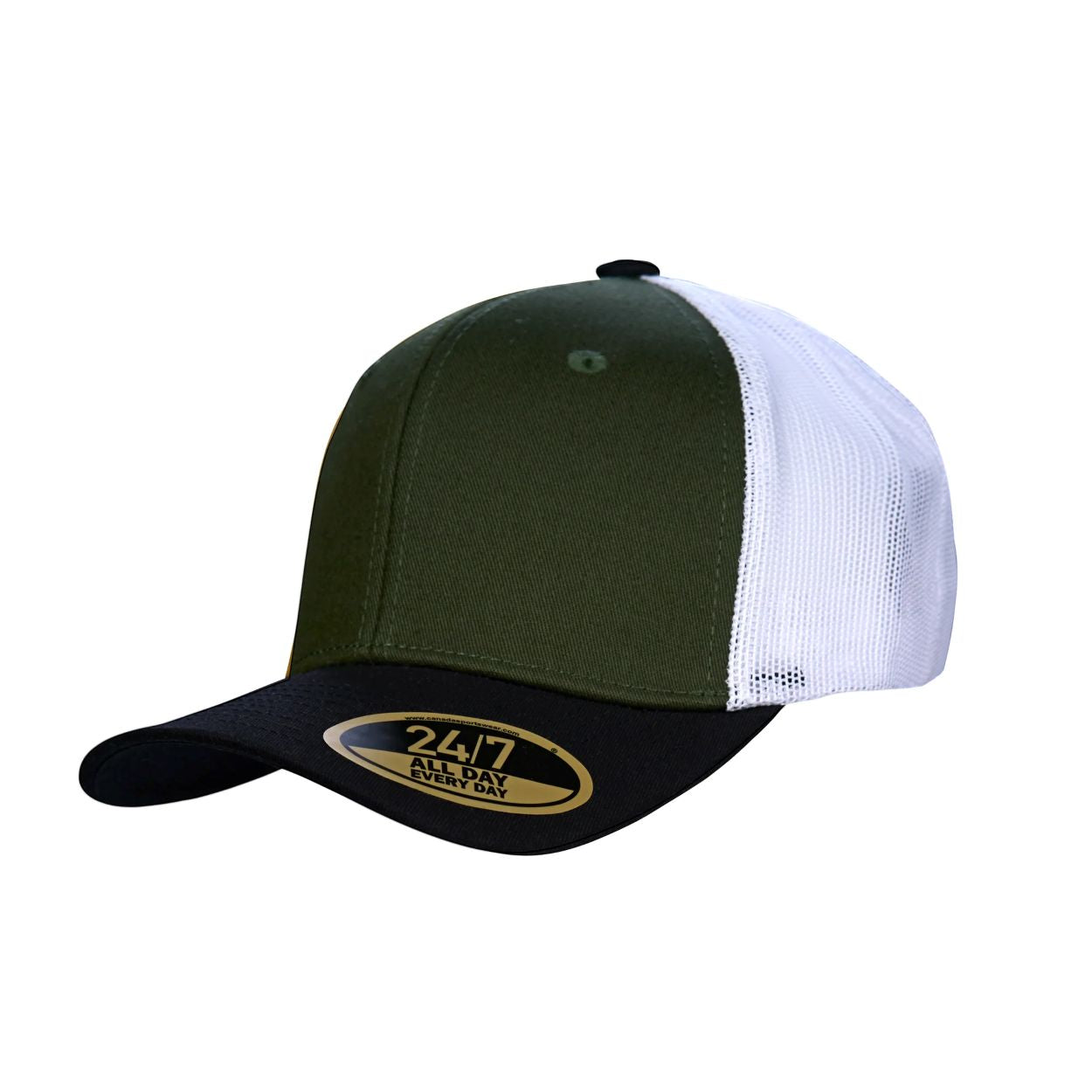 Forest/black/white cap on a white background