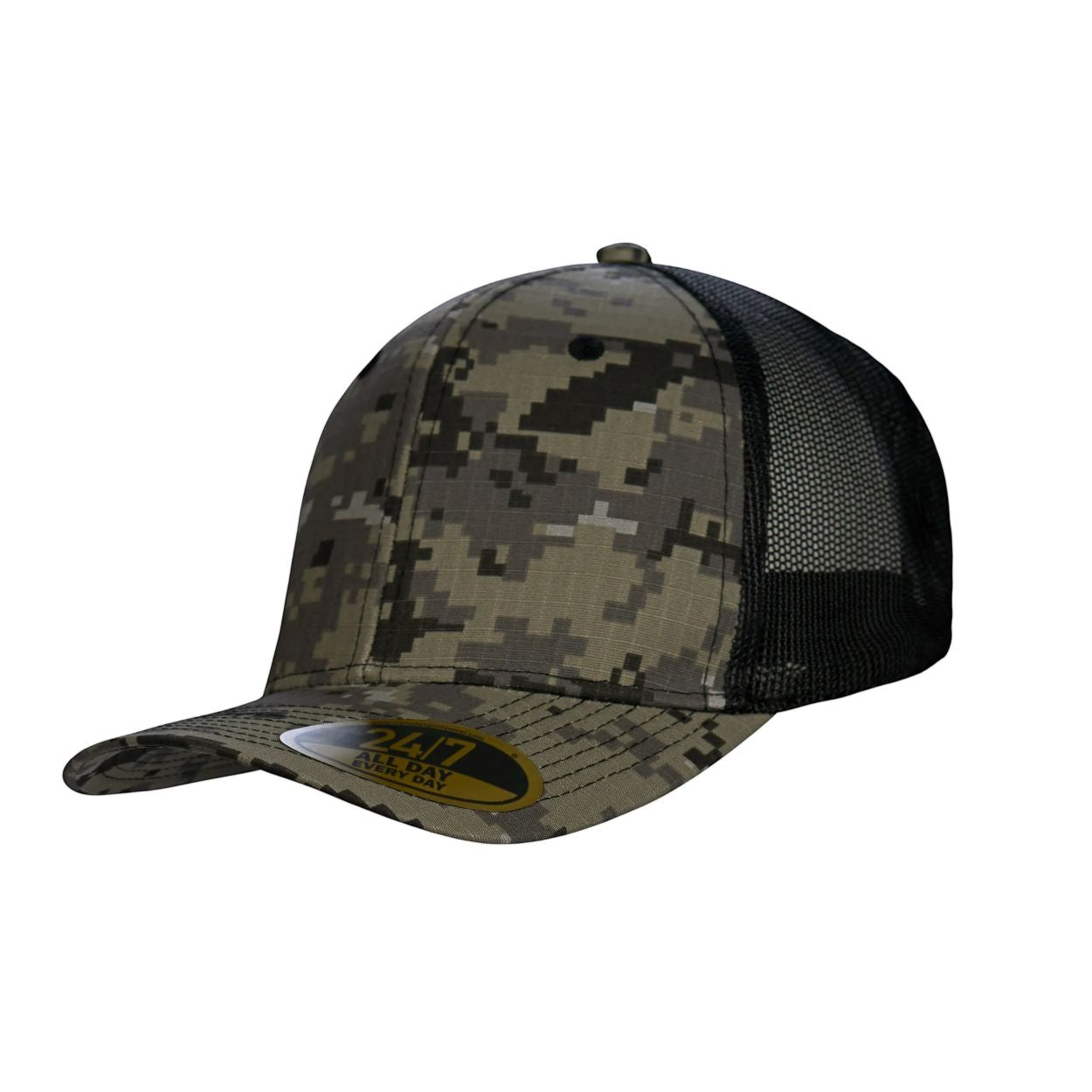 Grey camo cap on a white background