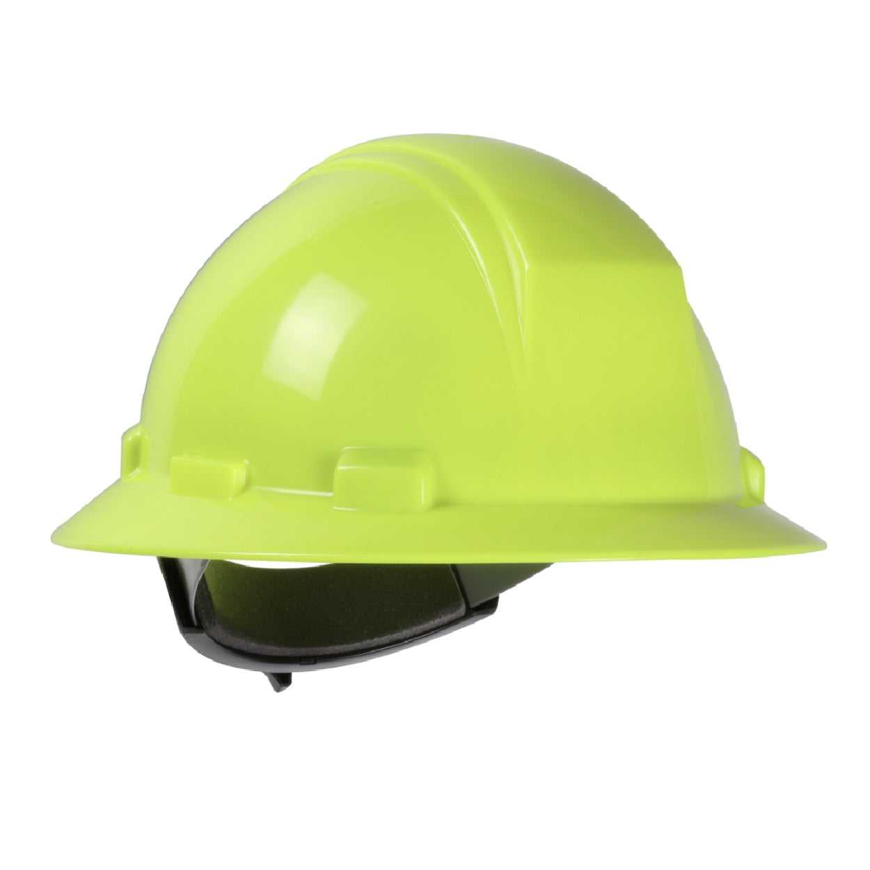 Hi-vis-yellow safety helmet