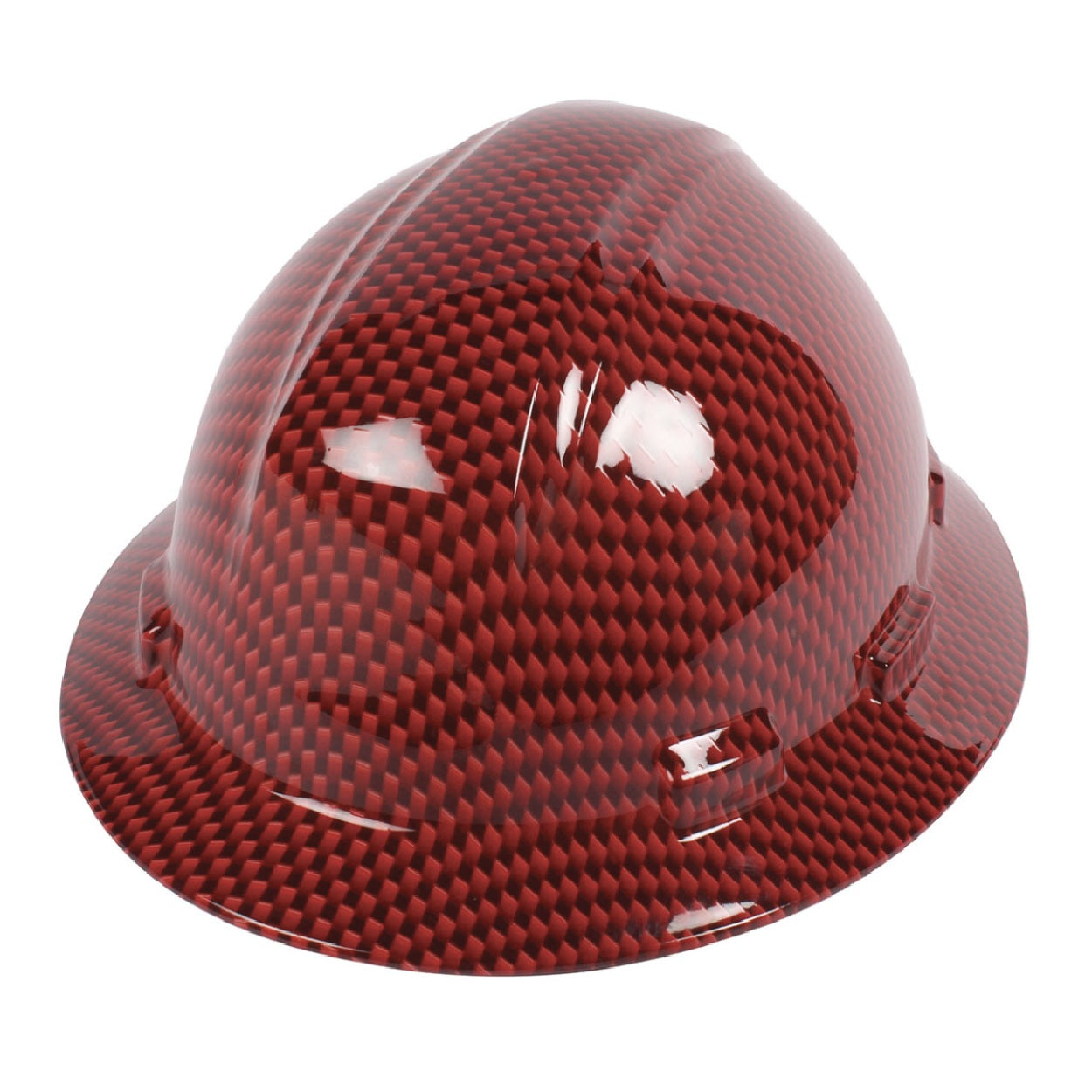 Carbon fibre red pattern safety helmet