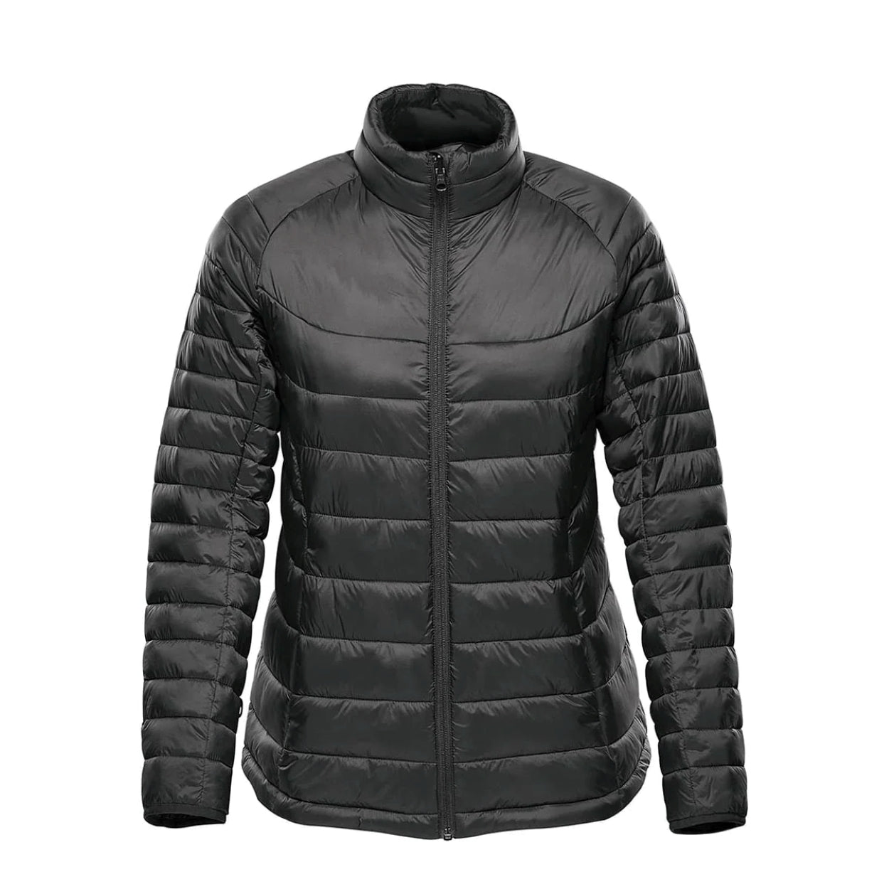 Black hybrid coat on a white background