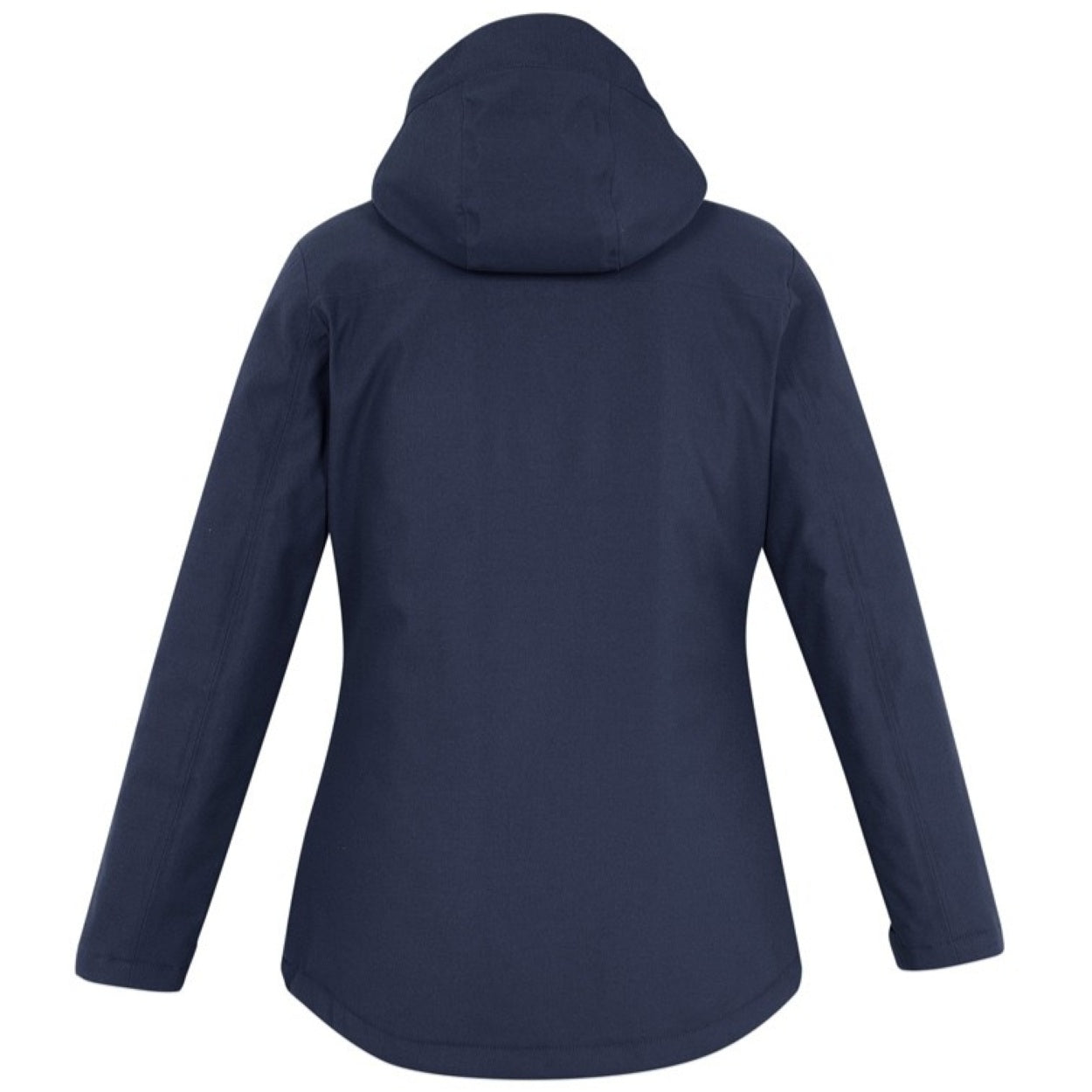 Navy softshell jacket on a white background