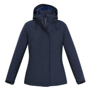 Navy softshell jacket on a white background