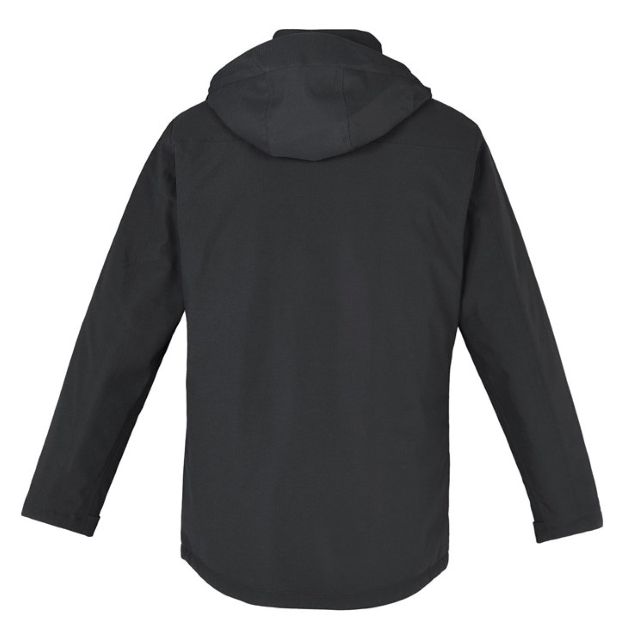 Black softshell jacket on a white background