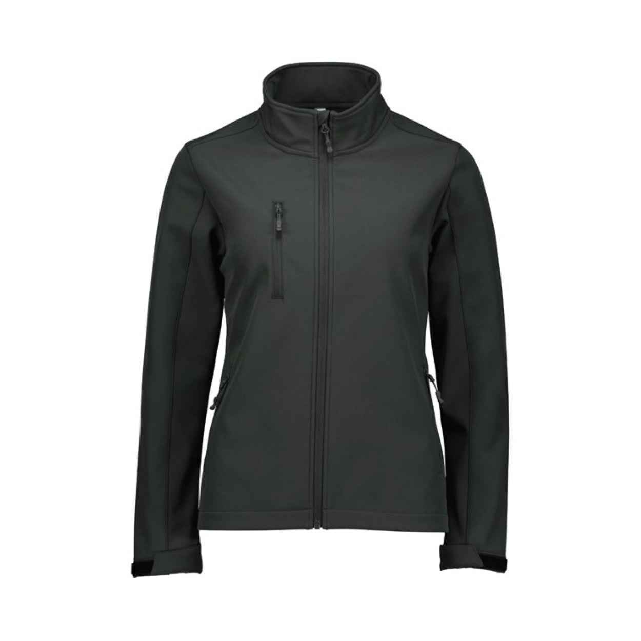 Grey softshell jacket on a white background
