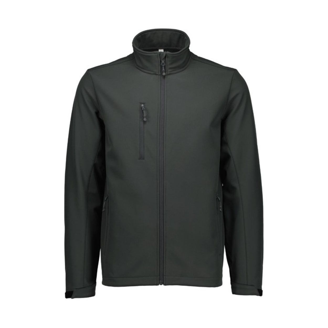 Grey softshell jacket on a white background