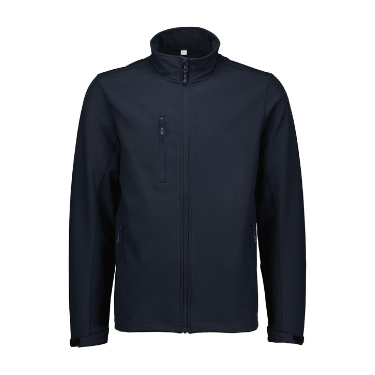 Navy softshell jacket on a white background