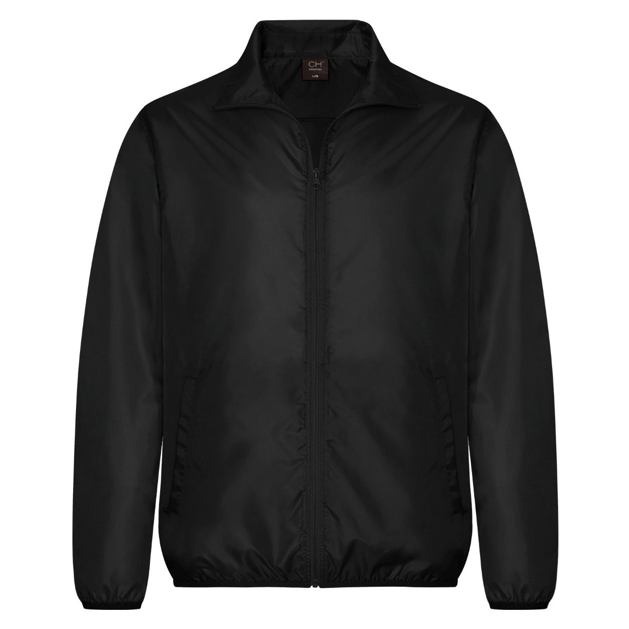 Black windbreaker on a white background