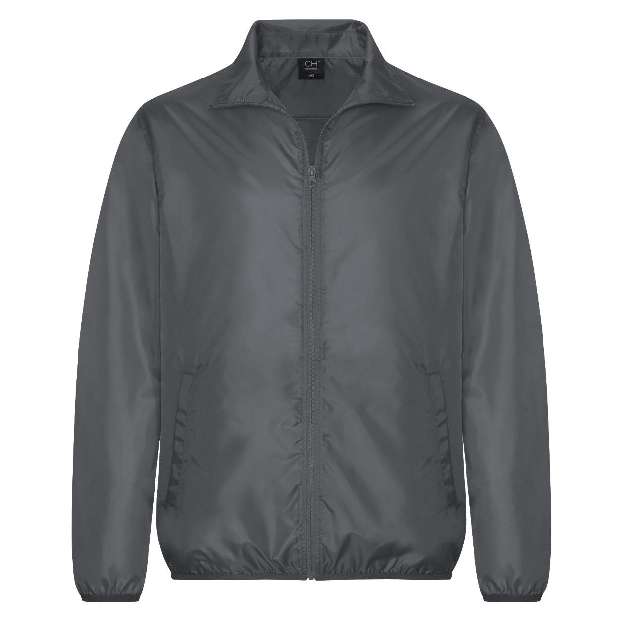 Grey windbreaker on a white background