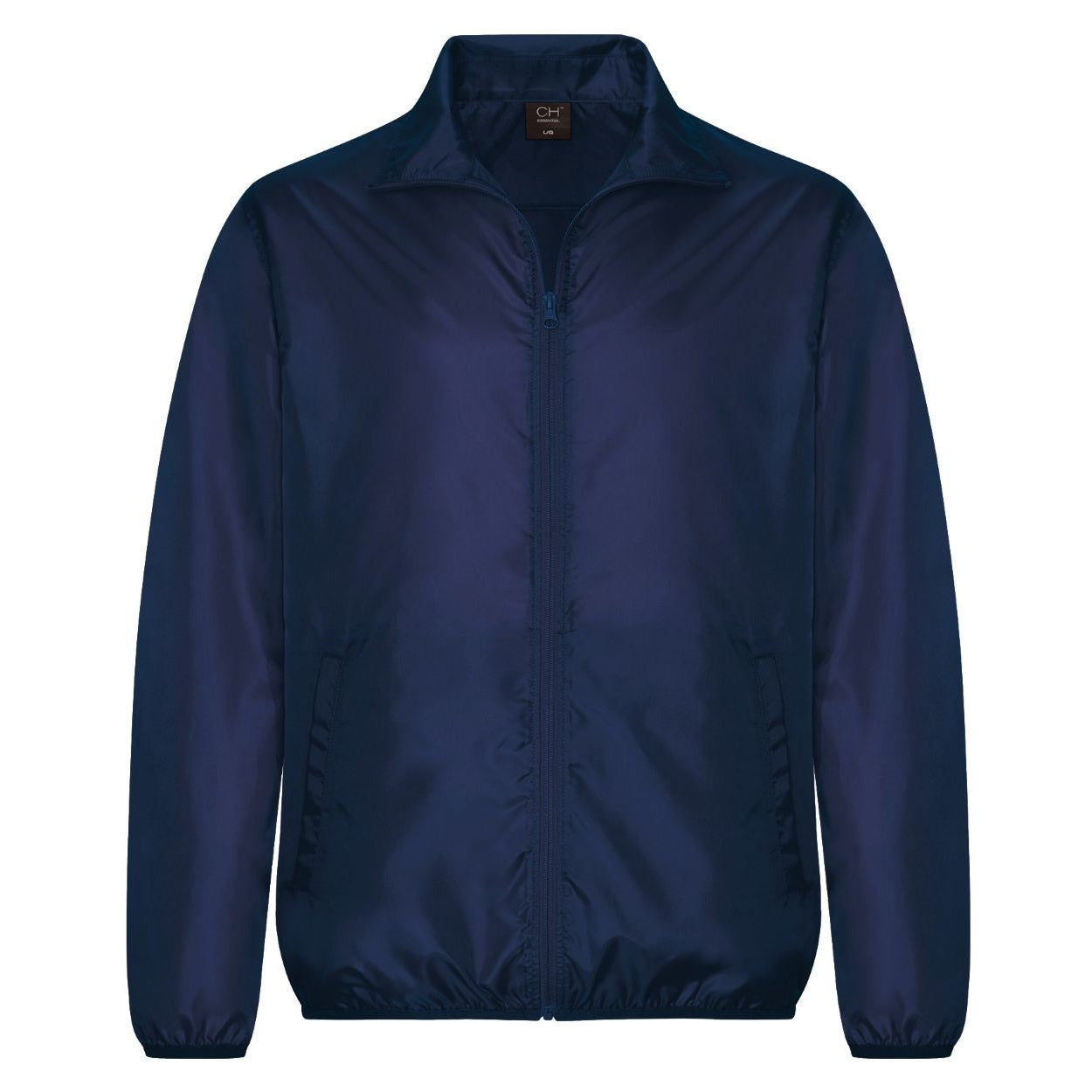 Navy windbreaker on a white background