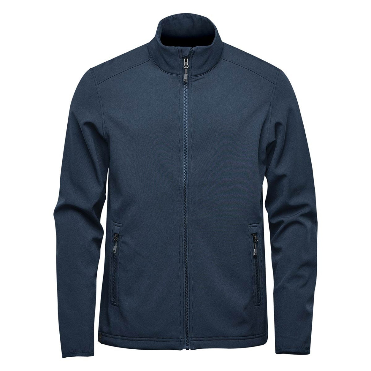 Navy softshell jacket on a white background