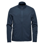 Navy softshell jacket on a white background
