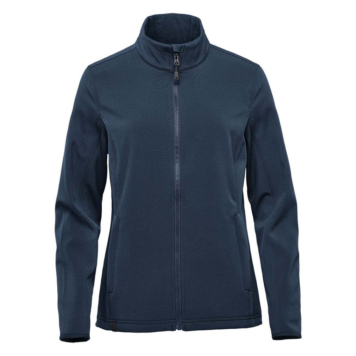 Navy softshell jacket on a white background