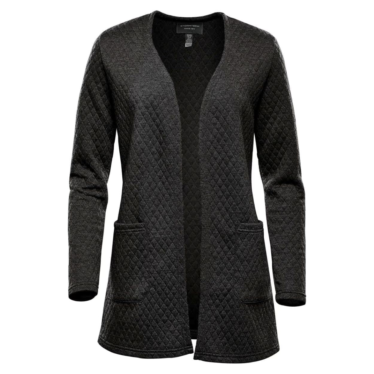 Black cardigan on a white background