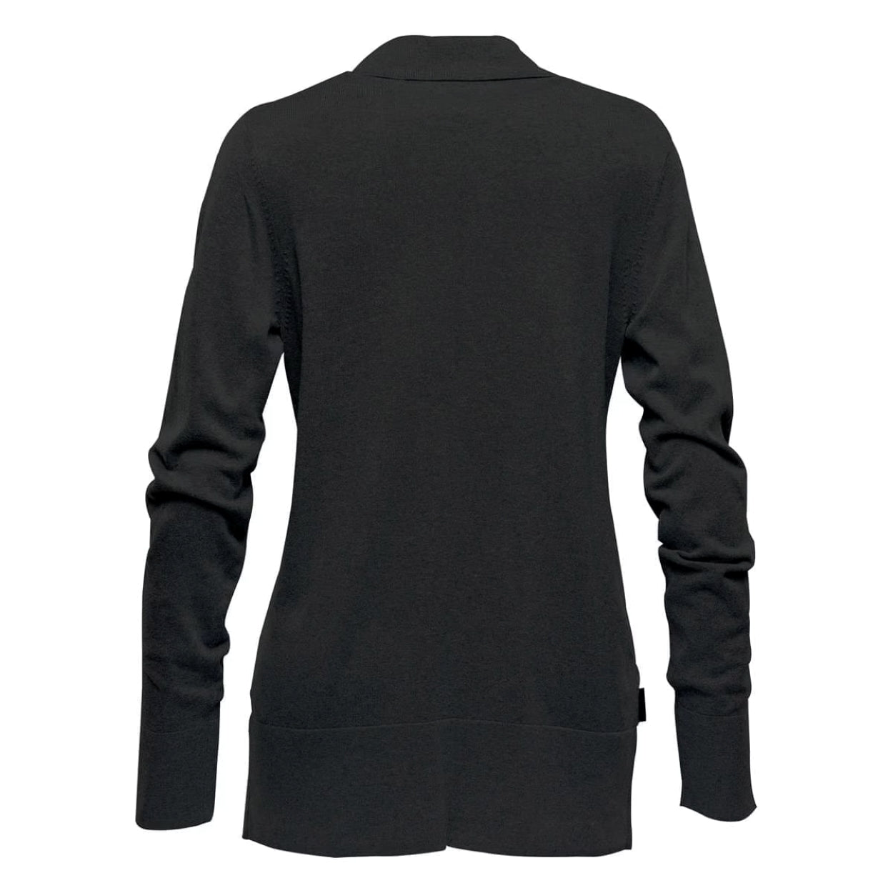Black cardigan on a white background