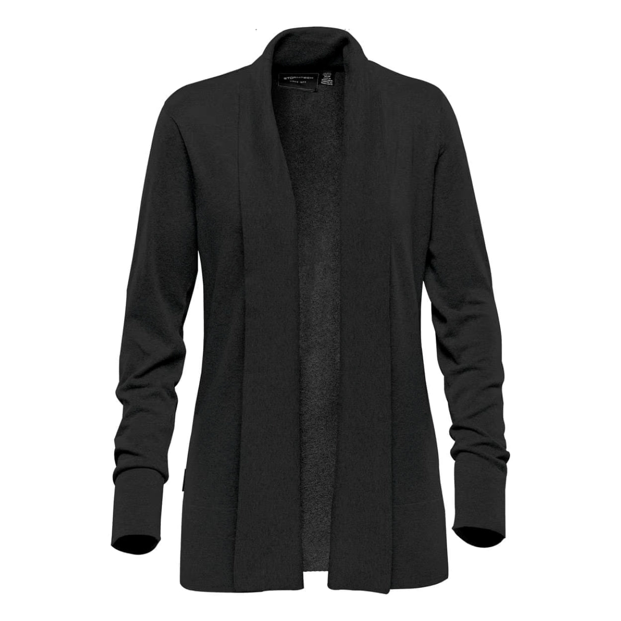 Black cardigan on a white background