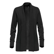 Black cardigan on a white background