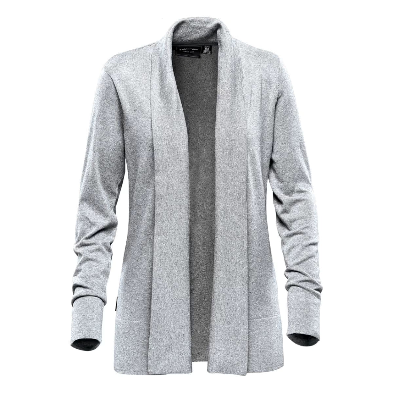 Grey heather cardigan on a white background