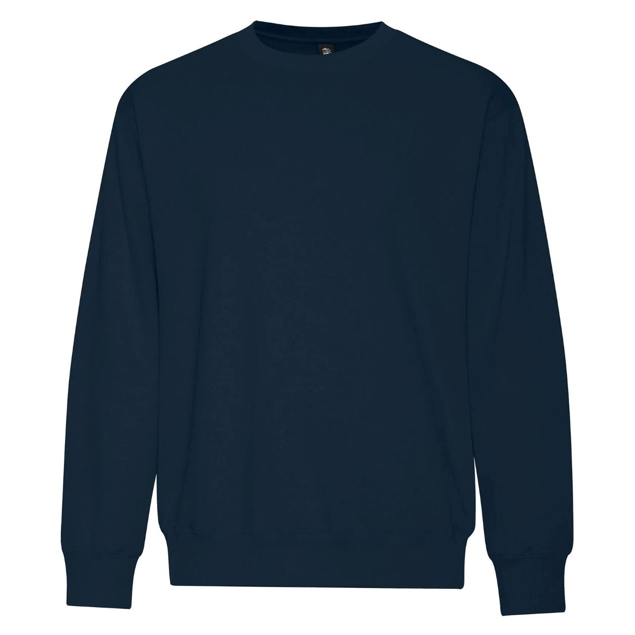Midnight blue navy sweater on a white background