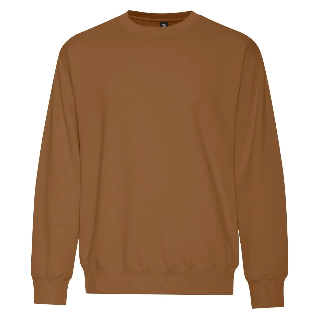Saddle brown sweater on a white background