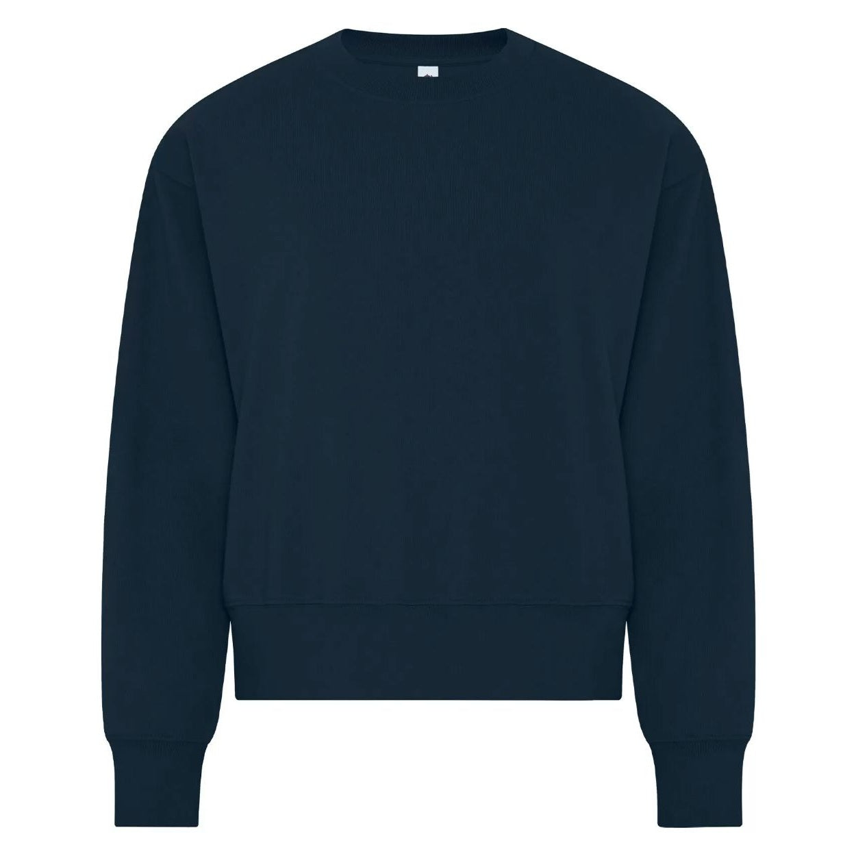 Midnight blue navy sweater on a white background
