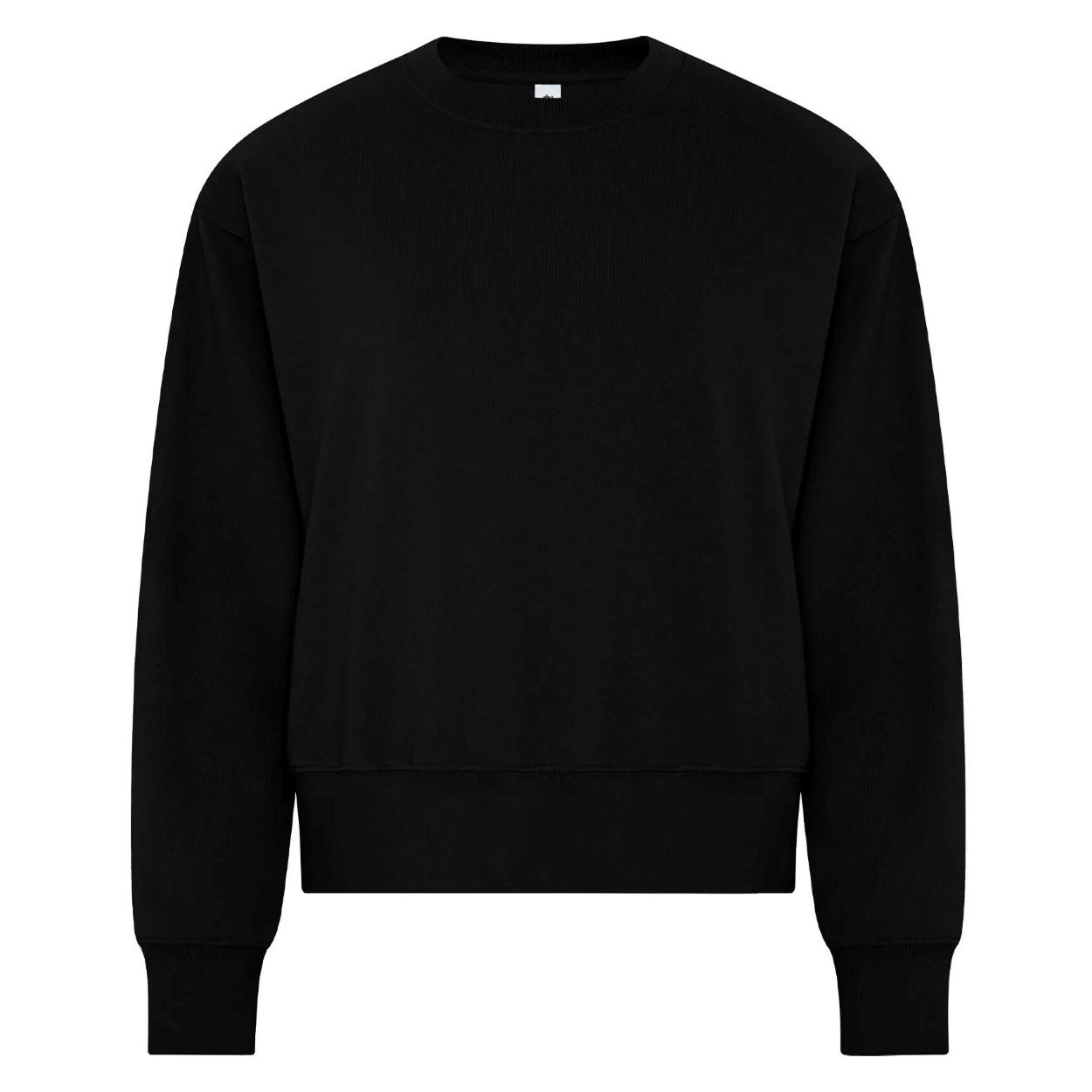 Onyx black sweater on a white background