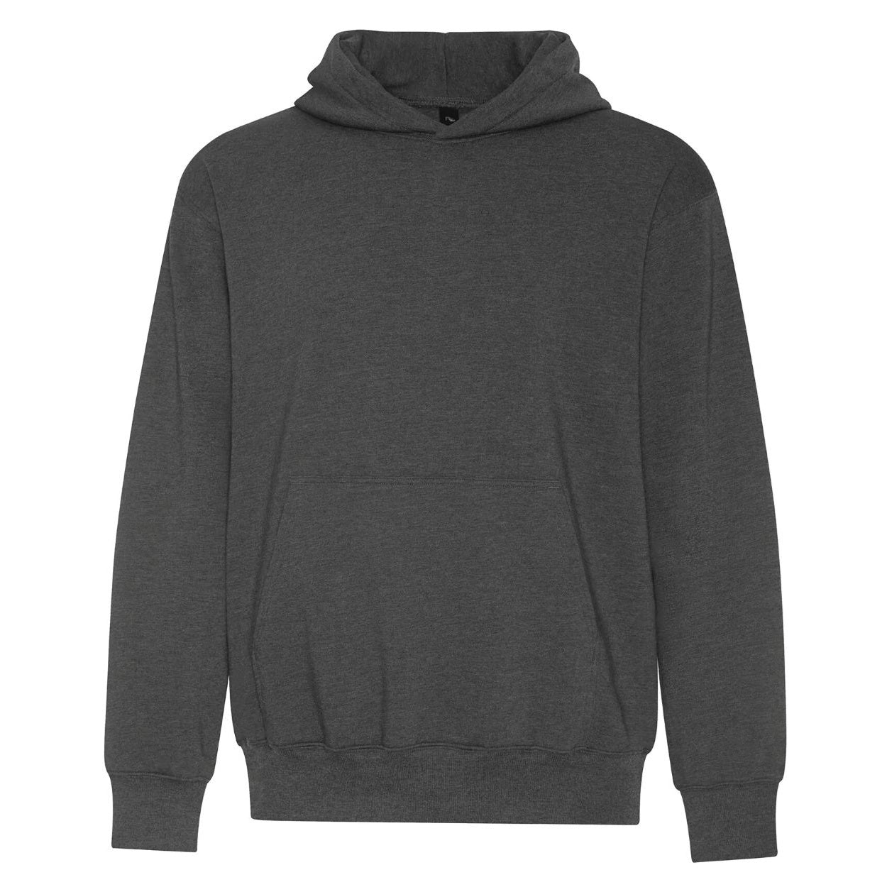 Charcoal heather grey sweater on a white background