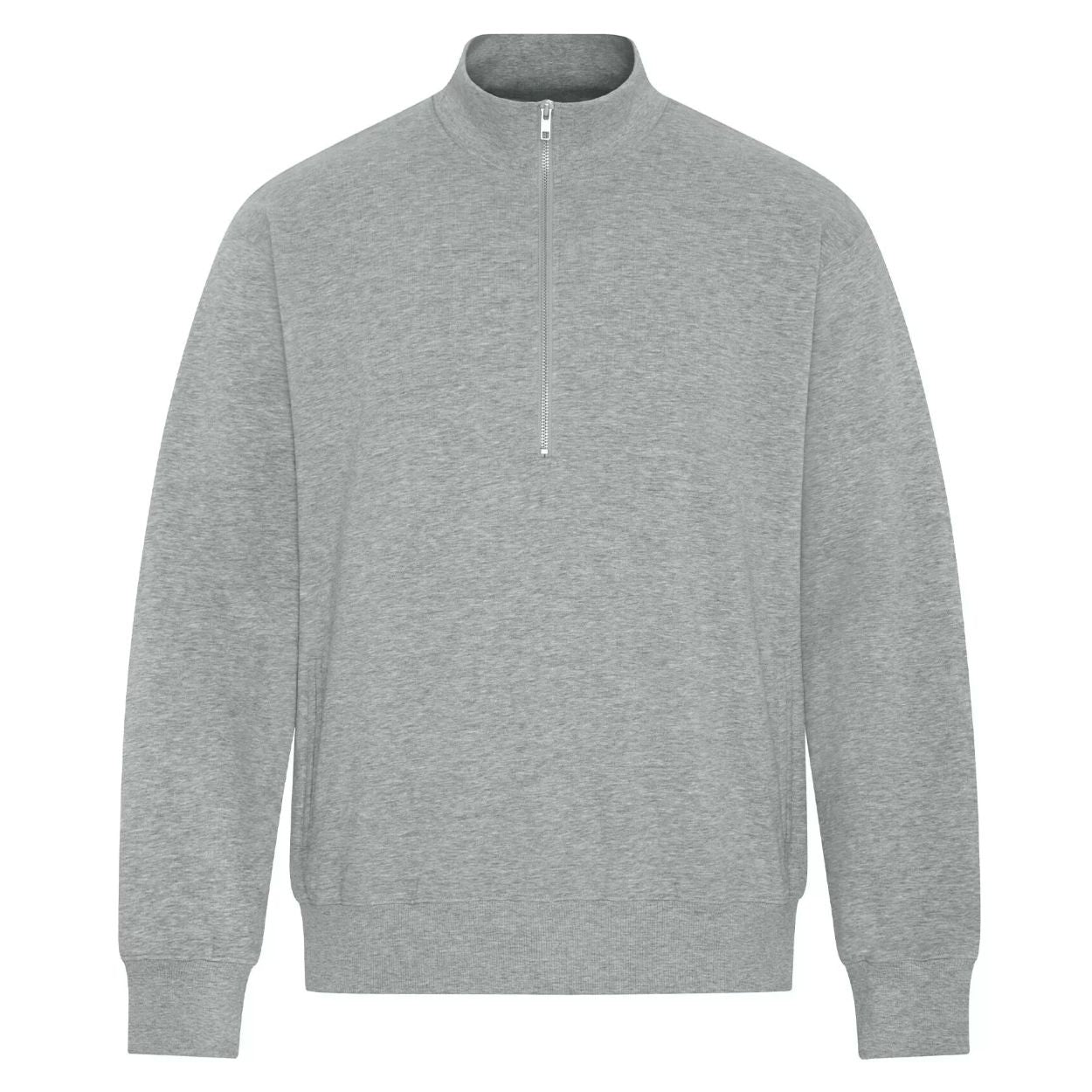 Grey heather sweater on a white background