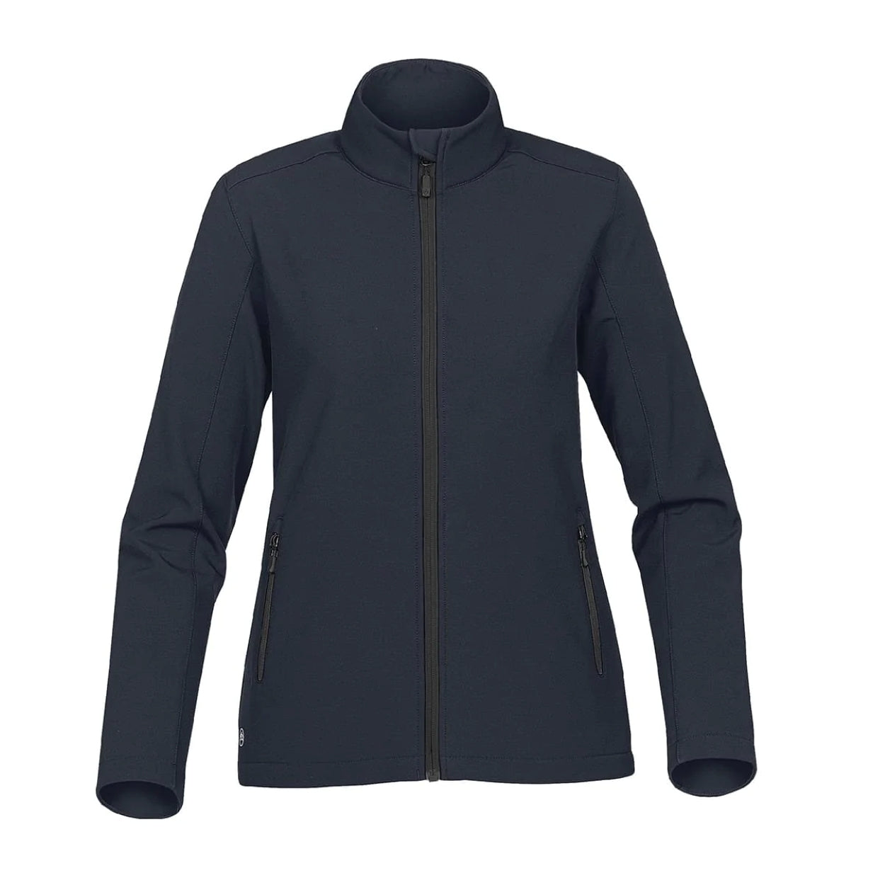 Navy/carbon softshell jacket on a white background