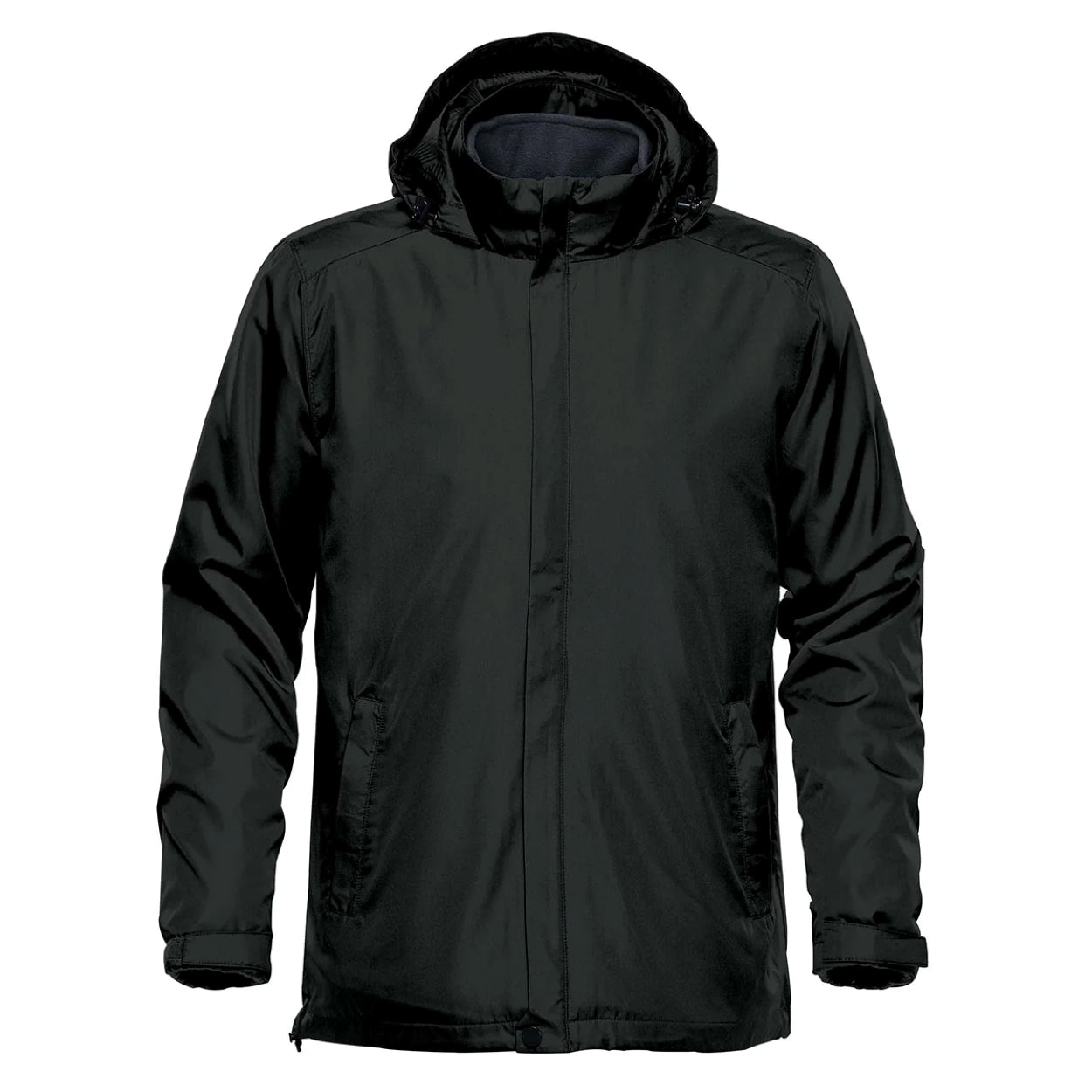 Black hybrid coat on a white background