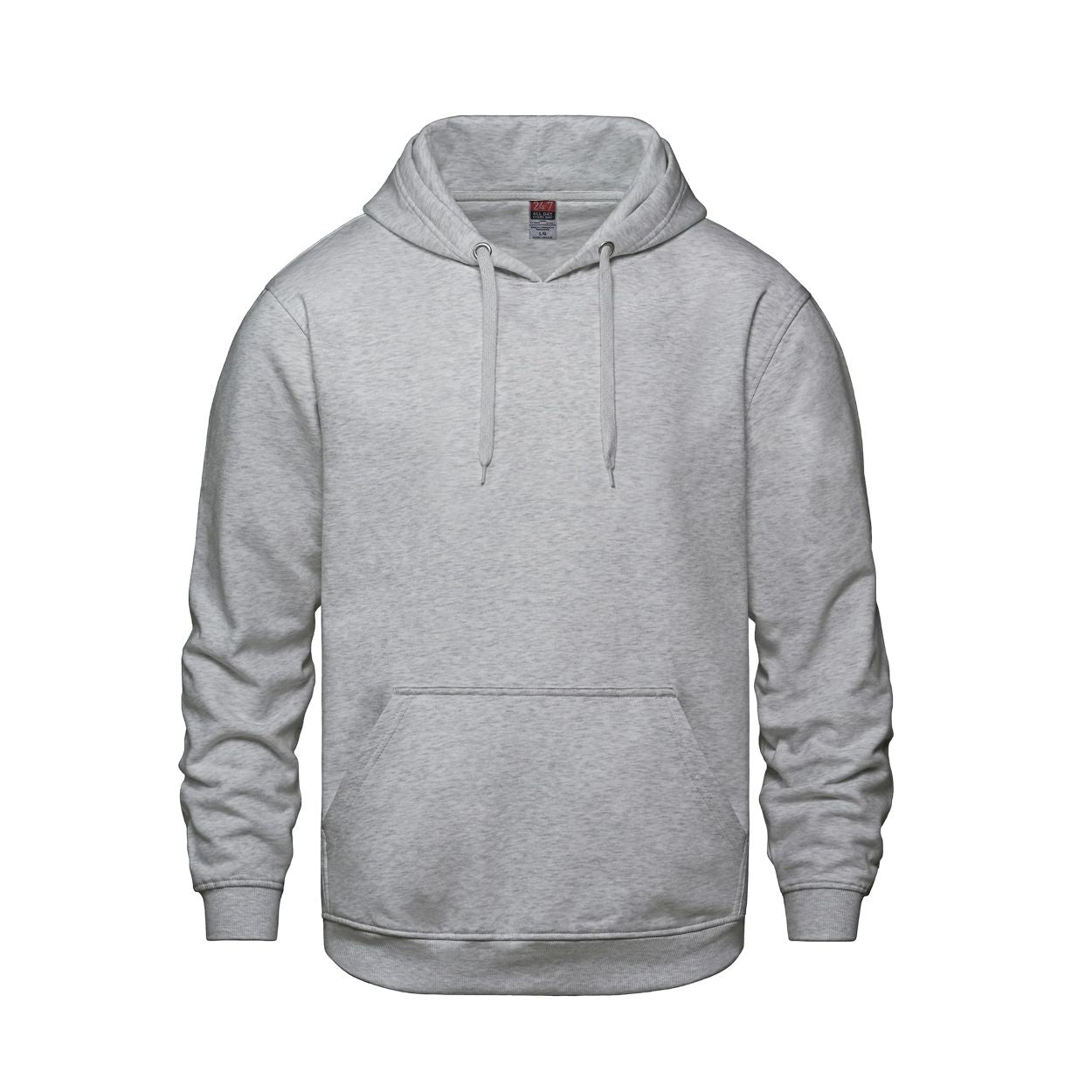Athletic grey heather sweater on a white background
