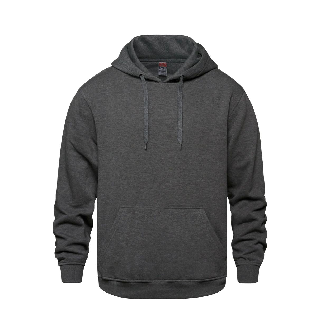 Charcoal heather sweater on a white background