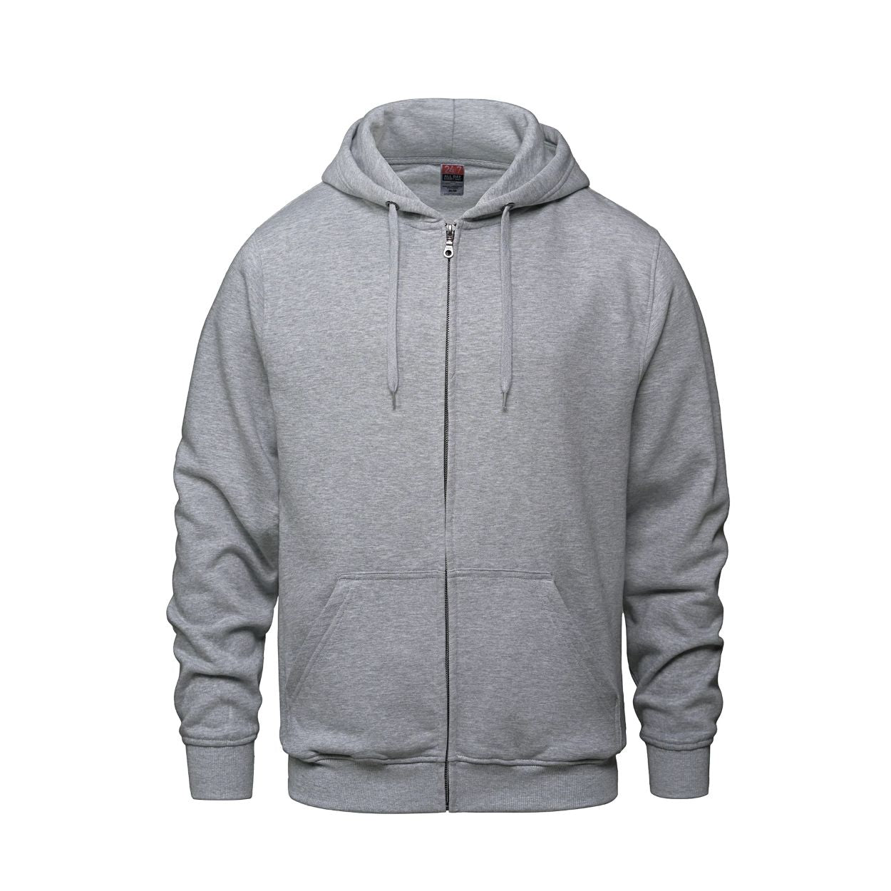 Athletic grey heather sweater on a white background