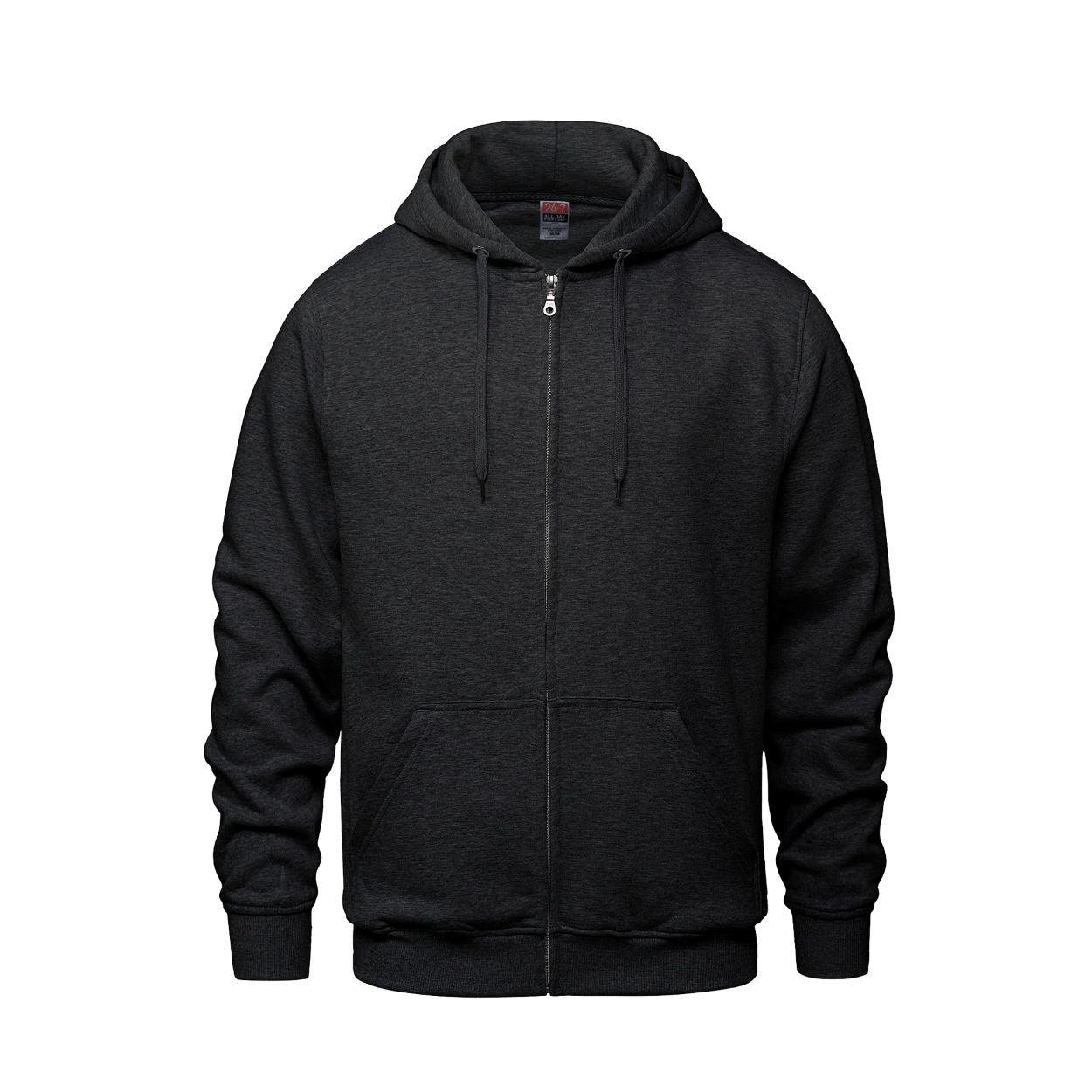 Charcoal heather sweater on a white background
