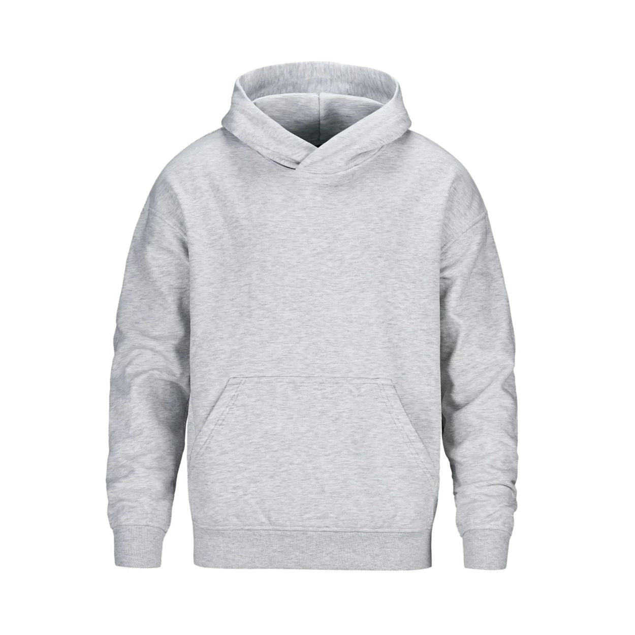 Ash grey hoodie sweater on a white background
