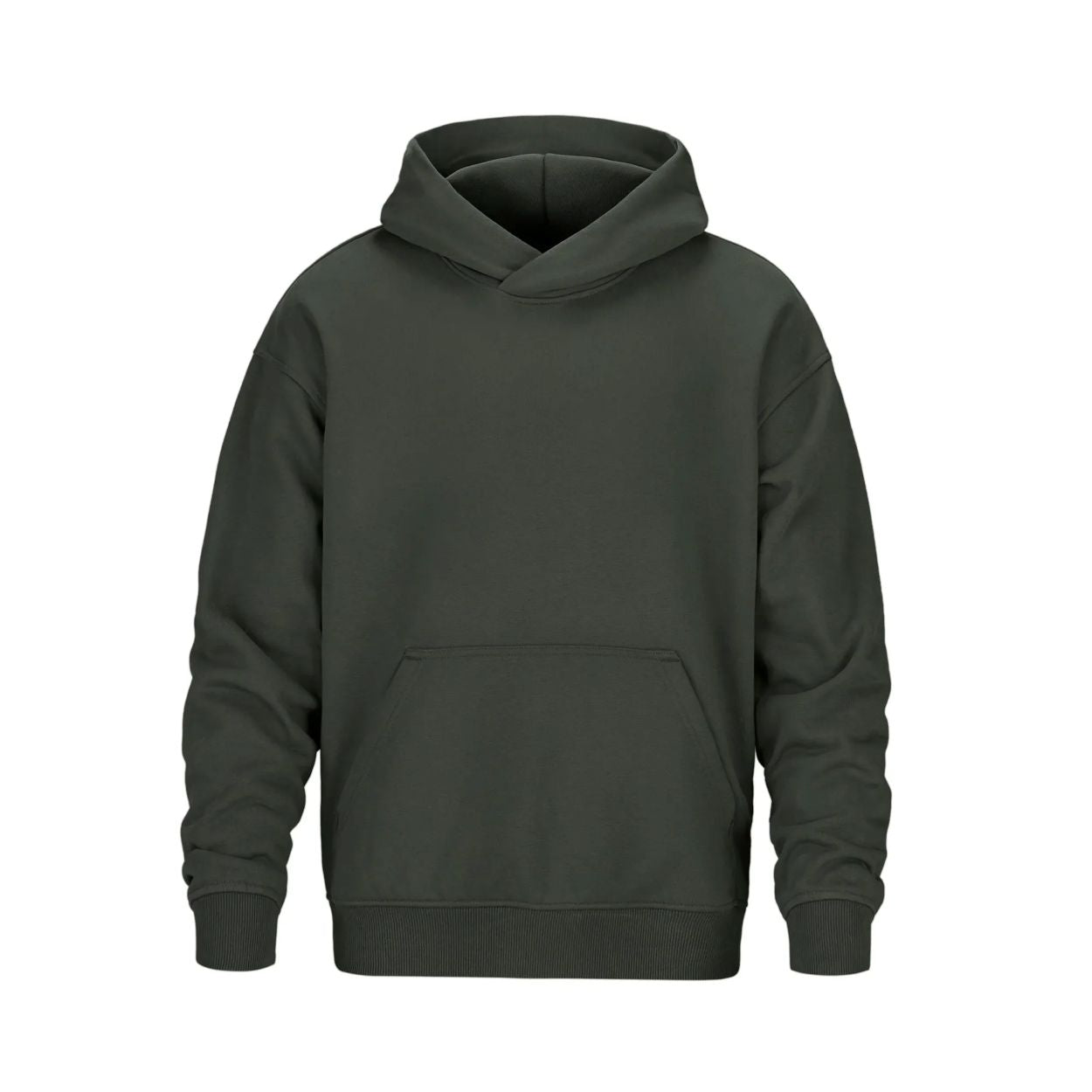 Military green hoodie sweater on a white background