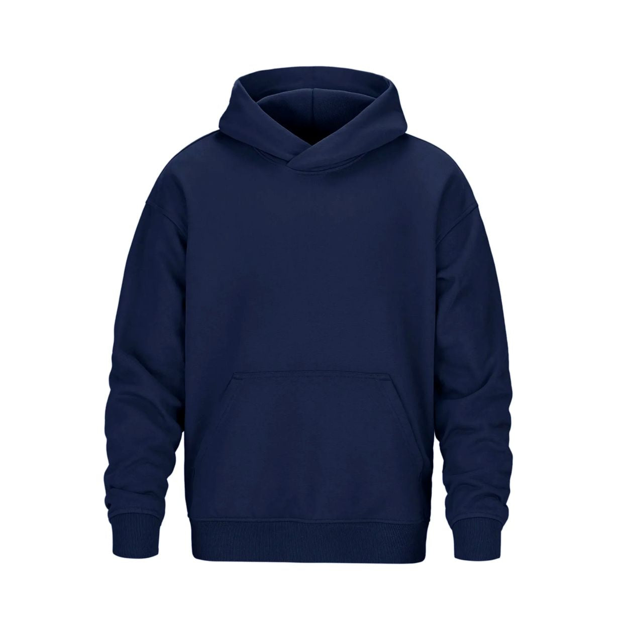 Navy hoodie sweater on a white background