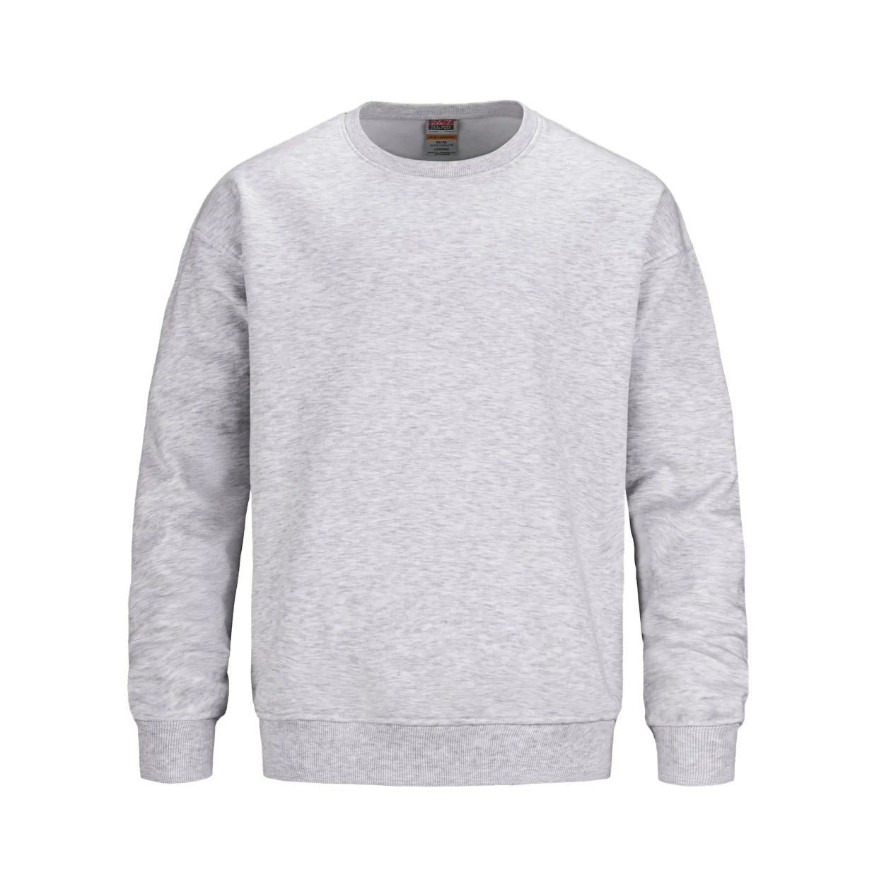 Ash grey crewneck sweater on a white background